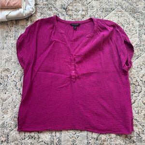Banana Republic Pink Short Sleeve Relaxed Blouse